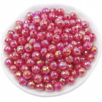 50 tk 6 mm AB erksav&auml;rvilised akr&uuml;&uuml;list mitmetahulised kuulist lahtised helmed k&auml;ev&otilde;ru kaelakee valmistamiseks punane