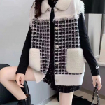 Vest Female 2022 kevadine splaissiga v&auml;ike aromaatne naiste s&uuml;gis-talvine mitmek&uuml;lgne naiste varrukateta vest-kardigan One Size must