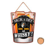 Les Tr&eacute;sors De Lily [R2119] &ndash; viskikujuline puidust tahvel (Jack &uuml;tles, et vala meile viskit! ) - 20. 5x16 cm pruun