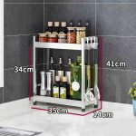 304 roostevabast terasest k&ouml;&ouml;giriiul Maitseaineriiul Multifunktsionaalne &otilde;li-soola sojakastme ja &auml;&auml;dika hoiustamisriiul 35*14*41cm