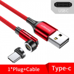 Essager 540 p&ouml;&ouml;rlev magnetkaabel 3A kiirlaadimise mikro-USB-t&uuml;&uuml;pi C-kaabel iPhone'i Xiaomi magnetlaadija telefoni andmesidejuhtme jaoks 2M Type C