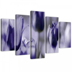 Viieosalise pildiga l&otilde;uendiprint Tulips Flower Purple 100x70 lilla