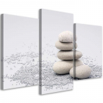 Kolmeosalise pildiga l&otilde;uenditr&uuml;kk Zen Stones Nature Beige 60x40 hall v&auml;rv