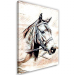 L&otilde;uendiprint Horse Head Animal 40x60 beež