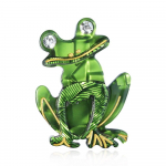 Blucome armsad kivikivist arcylic k&auml;sitsi valmistatud konnaprossid Naistele Unisex loomade peol vabaaja prossin&otilde;elad ehted kingitused roheline