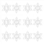 (Nikita) 12 tk. J&otilde;ulude lumehelbe selge kristall-akr&uuml;&uuml;list kiviklibu j&otilde;ulupuu ripatsi jaoks DIY Dekoratiivne k&auml;sit&ouml;&ouml; Scrapbooking Decor One Size valge