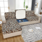 Prinditud Leopard diivan istmepadja kate Diivani katted elutoa jaoks Eemaldatav elastne istme tooli kate m&ouml;&ouml;bli kaitse Normal Size1(S)-1pc