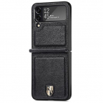 Ehtsast nahast &uuml;mbris Samsung Galaxy Z Flip 4 5g jaoks, originaal puutetundlik &otilde;huke istuvus kukkumiskaitse katte jaoks Galaxy Z Flip 3 jaoks For Galaxy Z Flip 3 must