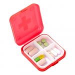 For Travel 4 Slot Medicine Organiser Box T&uuml;hi kapslite ravimite sorteerija konteiner sinine