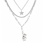 T&auml;nav Hipster Hip Hop Long Mitmekihiline J&auml;nes Star Kaelakee Ripats Meeste Naiste Kampsun Keti Ehted YSX