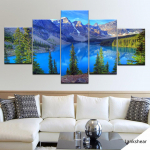 5 t&uuml;kki HD-printimine, l&otilde;uend, maalimine, maastik, rahvuspark Moraine Lake Art Group kodukaunistus seinaplakat Modulaarne pilt 20x35cm*2 20x45cm*2 20x55cm*1