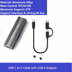 M.2 USB 3.1 Ssd &uuml;mbris, kahe protokolliga M.2 Nvme Pcie Ngff Sata M2 Ssd adapter 2230 2242 2260 2280 Nvme/sata M.2 Ssd Rtl9210b jaoks M2 SSD Case OTG