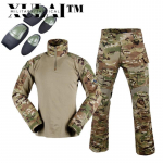 Meeste &uuml;likond Multicam kamuflaaž Airsoft armee s&otilde;jav&auml;e vormir&otilde;ivad taktikaliste p&uuml;kstega p&otilde;lvekaitsmetega S