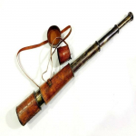 Messingist nahast viktoriaanlik teleskoobikork, v&ouml;&ouml; k&auml;eshoitav silmaklaasi ulatus