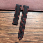 20 mm 22 mm must sinine nailon nahast kellarihmaga Omega AT150 Seamaster 300 600 Planet Ocean De Ville kellarihma jaoks 20mm