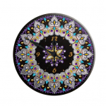 1 komplekt 5D erikujulise teemantmaalimise kellakomplekt DIY kunstteemanttikandiga ristpistes seinakell Kunstteemantkunstiga k&auml;sit&ouml;&ouml;projektid lastele 30x30cm tumelilla v&auml;rv