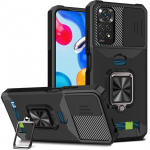 Kaardipesa s&otilde;rmer&otilde;nga kaamera kaitse&uuml;mbris Xiaomi Redmi Note 12 4G 12 Pro 11 Pro + 11S Note11 Mi 11 Lite Armor h&uuml;briidl&ouml;&ouml;gikindel kate For Note 12 Pro 4G must