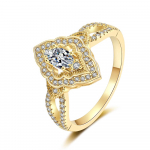 Luksuslik klassikaline s&auml;delev hobusesilm, tsirkoonist kihlas&otilde;rmus naistele, 18K kullatud ehe kingitus 6 kuld