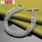 925 h&otilde;bedast mitme ringiga k&auml;ev&otilde;ru keti ehted 20cm