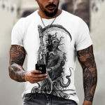 Suvine T-s&auml;rk mehele Multifilmi visandite mustriga tr&uuml;kkimine Meeste topp, igap&auml;evane vabaajar&otilde;ivas Suurem&otilde;&otilde;tmeline T-s&auml;rk meeste riietus S