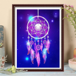 5D DIY Teemantmaaling Purpursed Tuulekellad Ristpistes Mosaiik Teemanttikandid Roos T&auml;is&uuml;mmargune ruudukujuline puur Kodukaunistus Round 30x40cm