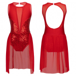 Lastele T&uuml;drukutele Balleti Tutu Trikoo Kleit L&auml;ikiv Litritega Lendav v&otilde;rk Seelikuga V&otilde;imlemistrikood Kaasaegsed l&uuml;&uuml;rilised tantsukost&uuml;&uuml;mid 7-8 Years punane