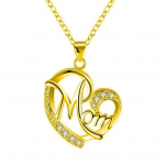 Rhinestone ema kiri armastuse s&uuml;dame ripats kaelakee ehteid s&uuml;nnip&auml;eva kingitus kuldne