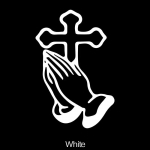 JT44# Cross Praying Hands Christian autokleebis, moodne veekindel vin&uuml;&uuml;lkleebis, autode kujundamise tarvikud 10x15cm valge