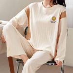 Pikkade varrukatega pidžaamakost&uuml;&uuml;mid Naiste kevad-s&uuml;gis spordi&uuml;likond magamisriided vabaaja vabaaja talveriietus, suuremas suuruses pullover, puuvillane XXXL