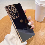 L&auml;ikiv Plating Love Heart telefoni&uuml;mbris Samsung Galaxy S23 Ultra S22 S21 A04S A14 A24 A34 A54 A23 A53 A13 A12 A52 A52S 5G 4G pehmest silikoonist tagakaas For Samsung Galaxy A04S valge