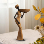 Aafrika daami kuju, vaigust ornament, k&auml;sit&ouml;&ouml;na valmistatud k&auml;sit&ouml;&ouml;, hotellikaunistused, riiulid ja kamin