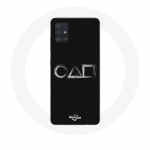 &Uuml;mbris Samsung galaxy A71 Squid Game logo s&uuml;mbolid ruudukujuline ring kolmnurk Must taust