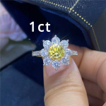 Sidrunkikollane V&auml;rv Moissaniit 2.0CT S&otilde;rmused Mood P&auml;evalill Pulmad Naised Sterling H&otilde;be S&otilde;rmus Igavene Ehted 18K Kuld S&otilde;rmus 5
