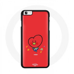 Coque pour Iphone SE BTS Bangtan Gar&ccedil;ons BT21 TATA V Fond Rouge