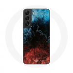 &Uuml;mbris Samsung Galaxy S21 FE abstraktse tekstuuriga taustaga punane must sinine