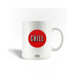 Mug en C&eacute;ramique Poster Logo CHILL Style Rouge avec Ombre