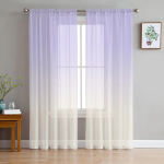 Romantiline lilla gradient &scaron;ifoonist l&auml;bipaistev kardin elutuppa, magamistuppa, kodu kaunistuseks, akna voile, t&uuml;llkardin 135W x 137H(cm)