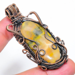 Natural Bumblebee Jasper Gemstone Copper Wire Wrap Gift Pendant 2.56 e5h31
