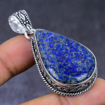 Natural Lapis Lazuli Gemstone 925 Steling Silver Jewelry Pendant 2.09 w1r10