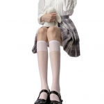 1 paar Naiste pikad sokid Lolita v&otilde;rk Ultra &otilde;huke l&auml;bipaistev tiku seelik &uuml;hev&auml;rviline Jaapani kolledži stiilis keskmise toruga sokid Cosplay r&otilde;ivad valge