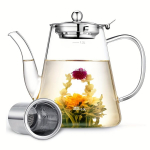 1 tk Klaasist Teekann 40,58oz Teekann Eemaldatava Lahtise Tee S&otilde;elaga Paksendatud Kung Fu Tee Klaasist Teekann K&otilde;rge Temperatuurikindel Veekeetja &Otilde;itseva Tee jaoks 40.58oz Detachable Steel Leaky Teapot