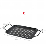 Suure suurusega roostevabast terasest nakkumatu v&auml;ikeste aukudega BBQ grillalus k&auml;epidemega v&auml;lik&auml;mpingu juurvilja veiselihataldriku grillkorv