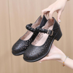 Kevad-suvi uue stiiliga ehtsast nahast vabaaja sandaalid naistele, &otilde;&otilde;nsad pandlaga rihmad, suured kingad, paksud kontsad naistele 43