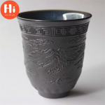 Reljeefne draakoni ja f&ouml;&ouml;niksi teetass Pu'er teetassiga joogin&otilde;ud Temmoku Glaze Master Cup Teen&otilde;ud