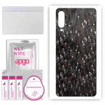 apgo Protective Skin Sticker for the back compatible with Samsung Galaxy A70s, Wrap Film, Foil, Vinyl - Pattern Carbon Black Pixel