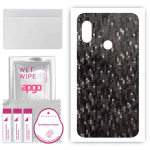 apgo kaitsev nahakleebis tagak&uuml;ljele, mis &uuml;hildub Xiaomi Mi A2 Lite'iga (Redmi 6 Pro), Kile, foolium, vin&uuml;&uuml;l &ndash; mustriga s&uuml;simusta piksel