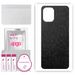 apgo Protective Skin Sticker for the back compatible with Umidigi F3 5G, Wrap Film, Foil, Vinyl - Pattern Black Honeycomb