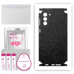 apgo Protective Skin Sticker for the back+sides compatible with Samsung Galaxy S21 Plus 5G, Full Wrap Film, Foil, Vinyl - Pattern Black Honeycomb