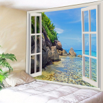 Aken Metsamaastik Maal Vaip Seinale Riputatav Boheemlaslik Stiil Ps&uuml;hhedeelne Mandala magamistuba Kodu Dekoratsioon 230x150cm