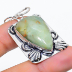 Natural Chrysoprase Gemstone 925 Sterling Silver Jewelry Pendant 1.89 w4p50